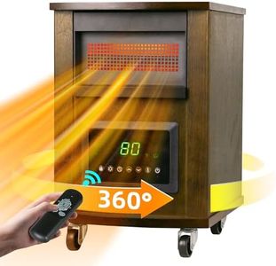 1500W Realsmart Quartz Infrared Heater with Universal wheels Remote Control LCD Display 3 Heating Modes 12H Timer Overheat Tip Over Protection Safe Electric Heaters for Indoor Use Large Room