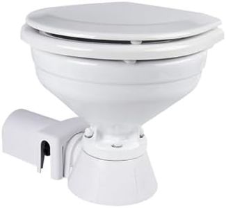 SEAFLO 12V Electric Marine Toilet - Compact Size, Self Priming, Macerator, Switch Panel Control, Ceramic Bowl, Boat Yacht Toilet, 4 Year Warranty