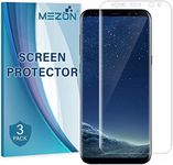 MEZON [3 Pack] Premium Hydrogel Screen Protector for Samsung Galaxy S8 – Full Coverage Ultra Clear Edge-to-Edge Film – Case Friendly, Shock Absorption (Galaxy S8, Hydrogel)