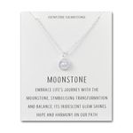 Philip Jones Moonstone Necklace with Quote Card