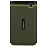 Transcend 1TB StoreJet 25M3G USB 3.1 Portable Hard Drive Rugged, Anti-Shock Resistant, Compact and Lightweight with Lightning-Fast Speeds and a One Touch Backup Button (Military Green) TS1TSJ25M3G