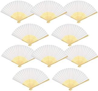 20 Pack Handmade Paper Folding Fans Bamboo Hand Held Fan for Gift Party Favours Home Office DIY Decor