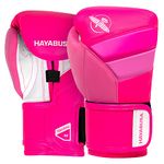 Hayabusa T3 Boxing Gloves for Kids and Teens Wrist and Knuckle Protection, Dual-X Hook and Loop Closure, Splinted Wrist Support, 5 Layer Foam Knuckle Padding - Neon Pink, 6oz