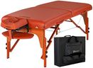 Master Massage 79cm Santana Pro Portable Massage Table Package, Memory Foam Cushioning, Reiki Leg Panels, Mountain Red- Tattoo Table- Spa Bed- Folding Massage Table- Facial Bed