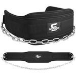 Dip Belt with 36 Inches Heavy Duty Bodybuilding Weight Lifting Dip Steel Chain for Pull Ups Exercise Gym Workout Powerlifting Training Neoprene Back Support Men Women Fitness (Black)