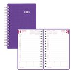 Brownline® 2025 DuraFlex Daily/Monthly Planner, Appointment Book, 12 Months, January to December, Twin-Wire Binding, 8" x 5", Purple (CB634V.PUR-25)