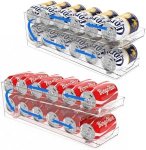 BingoHive 2 Packs FIFO Rolling Soda Can Organizer for Fridge, Holds 12 Cans
