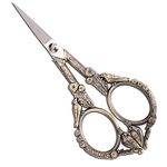 YOUGUOM Embroidery Scissors, Small Sharp Pointed Sewing Scissors for Craft Cross Stitch Needlework Artwork Knitting Thread Yarn Detail Cutting Tools, 4.6in Little Bronze Bird Scissor