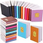 24 Pieces 1:12 Scale Miniatures Dollhouse Books Assorted Miniatures Books Dollhouse Mini Books Dollhouse Decoration Accessories Doll Toy Supplies for Christmas Pretend Play (Label Style)