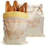 2-Pack Reusable Beeswax Bread Bags - Large 17x13 Inch for Sourdough & Homemade Bread Storage | All-Natural Beeswax Preservation, Eco-Friendly Cotton Food Bags - Easy to Clean & Daily Use