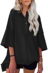 SHEWIN Oversized TShirts for Women Trendy Casual Short Sleeve Shirts V Neck Cute Sweatshirt for Women Summer Tops A Black Medium