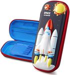 3D Space Shuttle Pencil Case for Kids Boys, Waterproof Pencil Box with Compartments Pen Pouch