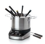 RICARDO Electric Fondue Set, 3L Capacity, Cheese, Chocolate & Chinese Settings, 8 Color-Coded Forks, Touchscreen, Dishwasher Safe Parts and Induction Compatible