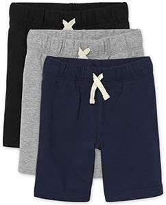 The Children's Place Boys French Terry Casual Shorts, Black/Smoke Gray/New Navy 3 Pack, Large US, Black/Smoke Gray/New Navy 3 Pack, Large
