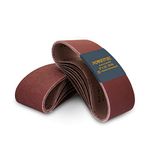 POWERTEC 20PK 3 x 21-Inch Sanding Belts, 5 Each of 40/80/120/240 Grits, Aluminum Oxide Belt Sander Sanding Belt Assortment for Portable Belt Sander, Wood & Paint Sanding, Metal Polishing (11043-2)