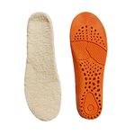 VivoFoot Warm Lambwool Insoles for Winter, Thick Fleece Inserts with Foam Backing, Shock Absorbing Trimmable Shoe Liners for Men & Women (White)