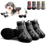 Zunea Dog Boots for Small Dogs Breathable Mesh Zipper Shoes Anti-Slip Adjustable Reflective Puppy Booties Outdoor Pet Chihuahua Paw Protectors Boots with Rugged Sole for Hot Pavement Black 5#