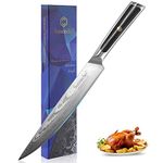 Sunnecko Carving Knife 8 inch, Slicing Knife Japanese Damascus Knife 73 Layers VG-10 Damascus Steel Kitchen Knife with G10 Handle Sharp Knife for Meat Fish Fillet Knife