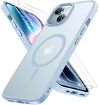 Miracase Magnetic Series for iPhone 14 Case [Compatible with MagSafe] [with 2X Screen Protectors] Military-Grade Protection, Anti-Fingerprint, Slim Design Phone Case for iPhone 14, Light Blue