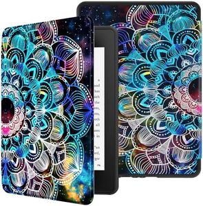 VORI TPU Case for 6" Kindle Paperwhite (10th Generation, 2018 Release), Water-Safe Protective Slimshell Smart Cover with Auto Sleep/Wake for Amazon Kindle Paperwhite 2018 E-Reader, Mandalas Galaxy