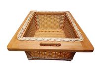 Hellocraft Wicker Basket (Width 16'Depth 20' Height 8') (Fungus free & Long life Baskets)