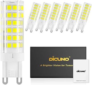 DiCUNO G9 LED Ceramic Bulb 6W 550LM Daylight White 6000K 220-240V Energy Saving Lamp Chandelier Non-dimmable 6Pcs