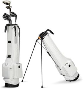 HELIX B-Lite Golf Bag - Lightweight Golf Bag with Strap and Stand – Easy to Carry– Golf Stand Bag with Wheels for The Driving Range (White)