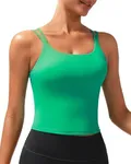 RUNNING GIRL Sports Bras for Women, High Impact Running Strappy Sports Bra Workout Crop Tops with Built in Bras(BX3031 Green M)