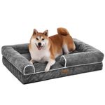 YITAHOME Dog Sofa Bed,Washable Orthopedic Dog Beds and Couch with Removable Zipper Cover, Puppy Beds for Medium Dogs,89x63x18cm,Grey