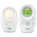 VTech DM1211 Enhanced Range Digital Audio Baby Monitor with Night Light, 1 Parent Unit, Silver & White