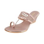 Metro Women's Chikoo Gold Synthetic Sandals 4-UK 37 (EU) (35-4770)