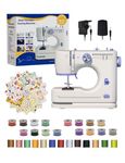 Portable Sewing Machine Ideal for Beginners, Adults, and Kids - 12 Built - in Stitches, Basic Sewing Kit Included, 2 - Speed Foot Pedal, Perfect for Home Use - Blue And White-HKS2