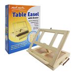 Mont Marte Tabletop Painting Easel with Drawer, Portable Wooden Easel with Adjustable Canvas Support, Holds Canvases up to 15.7"