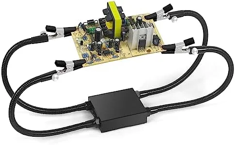Helping Hands Soldering Third Hand Tool with Aluminium Base, 4 Flexible Metal Arms and Alligator Clips, Soldering Tool for Electronics Repairing Jewelry Assembly Modeling DIY Hobby