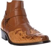 Mens Western Style Cow-Boy Boots Brown Dress-Shoes Size 9.5 western11