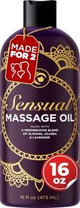 Aromatherapy Sensual Massage Oil for Couples - Relaxing Lavender Massaging Oil for Massage Therapy with Vitamin E Jojoba & Sweet Almond - Naturally Scented Vegan Non GMO & Gluten Free (16 Fl Oz)