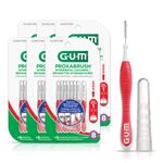 GUM Proxabrush® Go-Betweens® Reusable Interdental Cleaners, Antibacterial Bristles, Protective Travel Cap, 1314D, Red, Size 1, Ultra Tight, 8 Count X 6 Packs (48ct total)