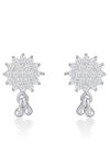 Nipura Sterling Silver Sparkling Charm Stud Earrings for Girls, Kids, Baby | White Charm Design | Kids Silver Earrings | Cute Silver Studs for Girls | Kids Silver Jewellery | Ideal Gift for Children