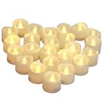 Ulalaza Flameless LED Tea Light Candles Battery Operated Electric Fake Candle in Warm White and Wave Open (24 Pack)