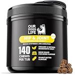 Joint & Hip Supplement for Dogs 140 Chews | Enhance Mobility, Relieve Pain, Reduce Stiffness | Veterinarian-Formulated with Glucosamine, Omega 3 & Green Lipped Mussel | Non-GMO, No Fillers,Gluten Free