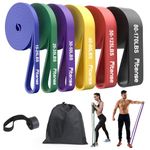 Fitense Resistance Bands Set of 6 - Pull Up Bands for Men Women, Workout Bands Resistance with Door Anchor, Training Poster & Pouch, Pull Up Assistance Bands for Stretching/Therapy/Home Gym/Fitness