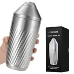 Cocktail Shaker Bar Set - Innovative Premium Vacuum Insulated Stainless Steel Drink Shaker Double Wall Margarita Mixer Jigger & Mixing Spoon Set - Martini Shaker for Home Bartender - 28oz