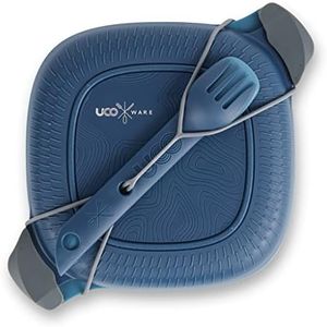UCO Recycled ECO 5-Piece Camping Mess Kit with Bowl, Plate, and Switch Camping Spork