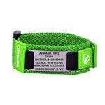 Your Road ID Medical Bracelet - Green Sport ID Wristband with Engraving - Nylon Strap with reflective 3M Strip Identification Bracelet and Sport ID for Runners, Athletes, Travellers and Cyclists (Green)