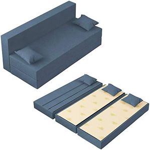 Baldiflex Divano Letto 3 Posti Modello TreTris Rivestimento Sfoderabile e Lavabile, Colore Jeans