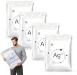 No Pump Large Vacuum Storage Compression Bags, 2026 New Cube Vacuum Seal Bag, Reusable Space Saver Bags for Closet Organization, Portable Space Saving Storage Bag for Home Moving (4, M,22.05×31.50")