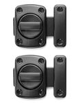 QWORK® 2 Pack Rotate Bolt Latch Gate Latches Safety Door Lock,Black