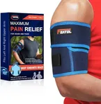 FEATOL Bicep Tendonitis Brace Compression Sleeve Support, Upper Arm Brace Tricep Bicep Support Bands for Men and Women, Arm Wrap Pain Relief for Muscle Strains and Inflammation (Blue, Large)