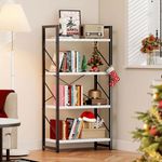 YITAHOME 4-Tier Bookshelf, Modern Free Standing 4 Shelf Bookcases and Bookshelves, Open Display Storage Book Shelves Book Rack Organizer Standing Shelving for Living Room Home Office, White