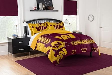 Northwest NFL Washington Commanders Comforter and Sham 3-Piece Set, Full/Queen, Team Colors, Hexagon